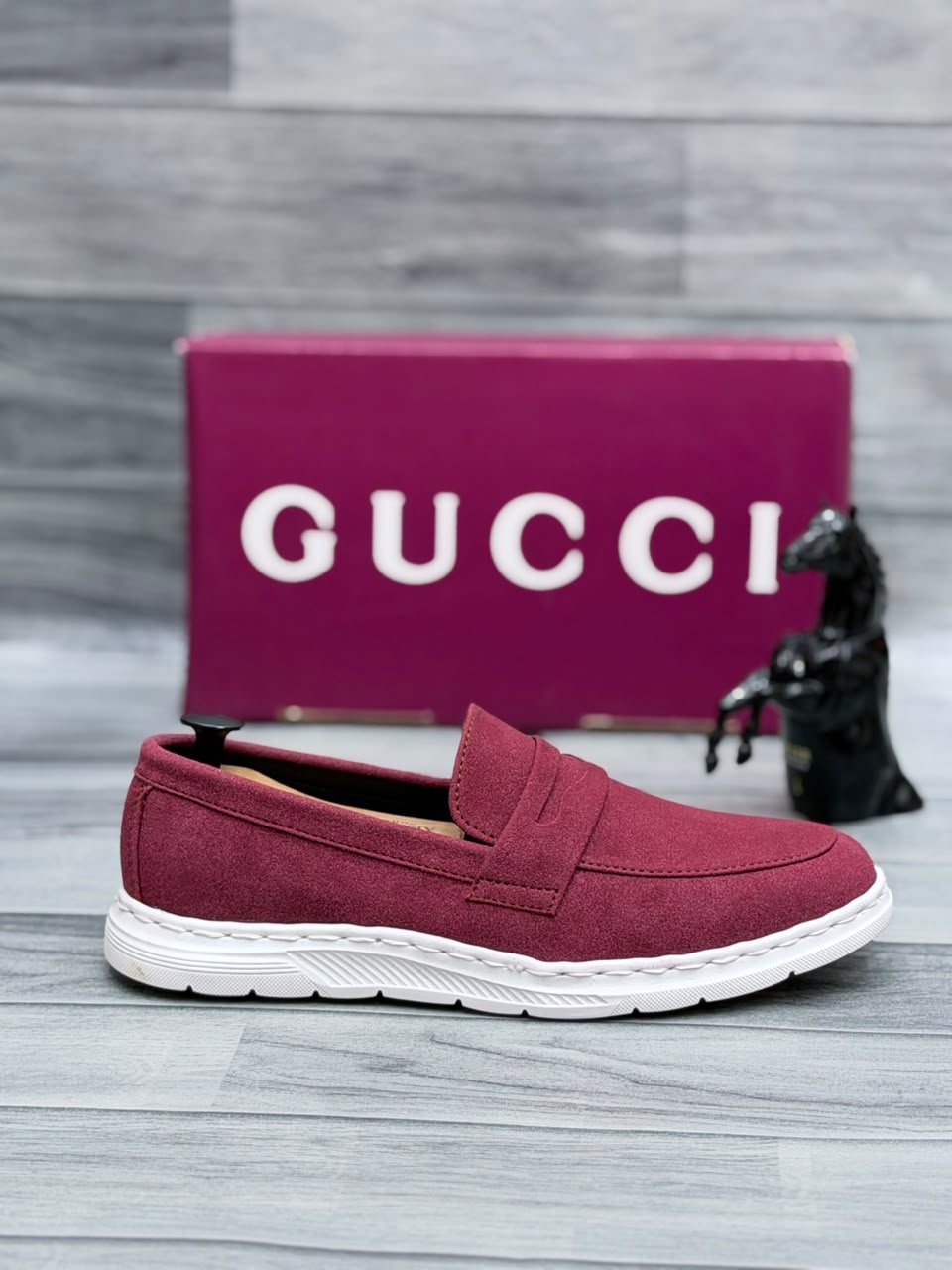 Gucci Men’s Shoes (Deep Red)