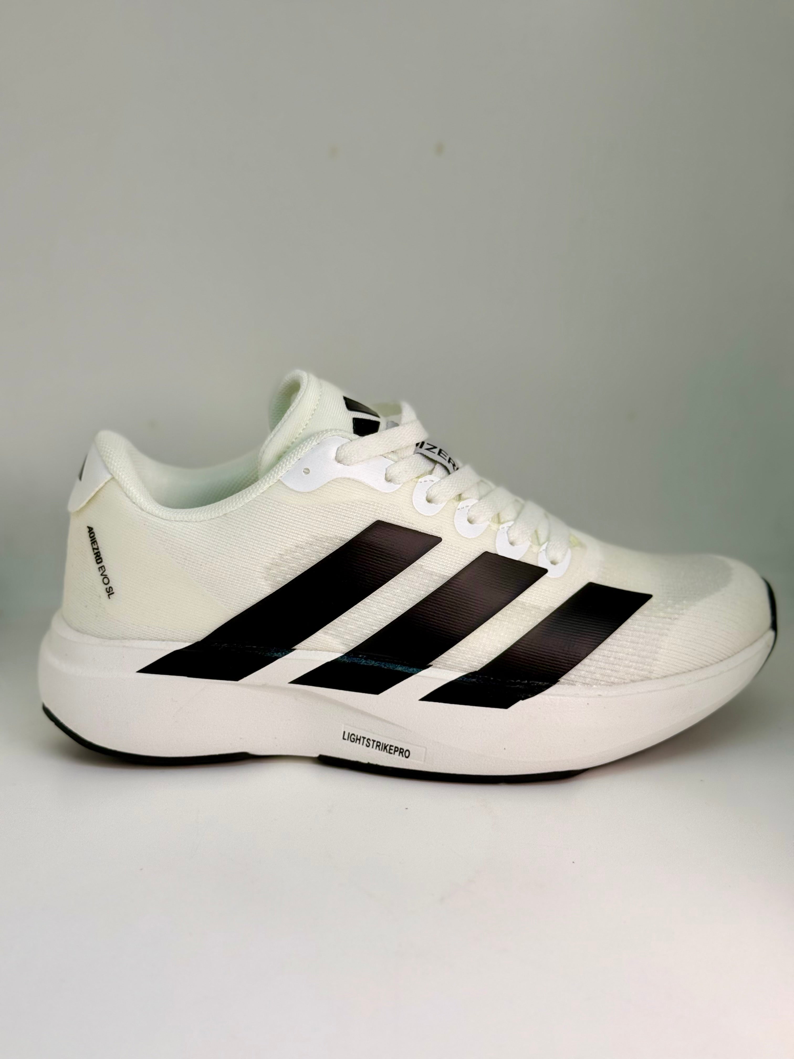Adidas Adizero Evo SL White Black Stripes