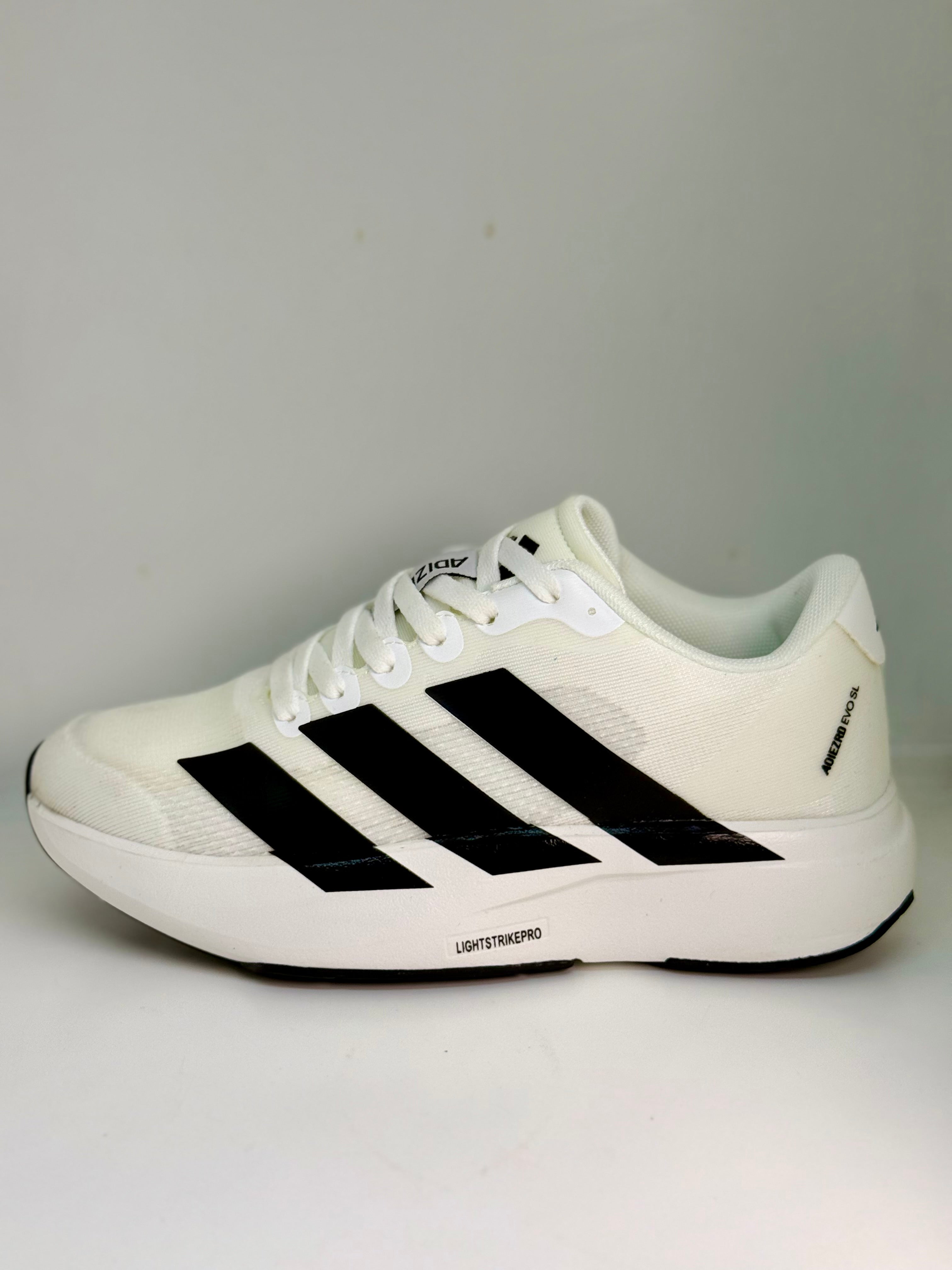Adidas Adizero Evo SL White Black Stripes