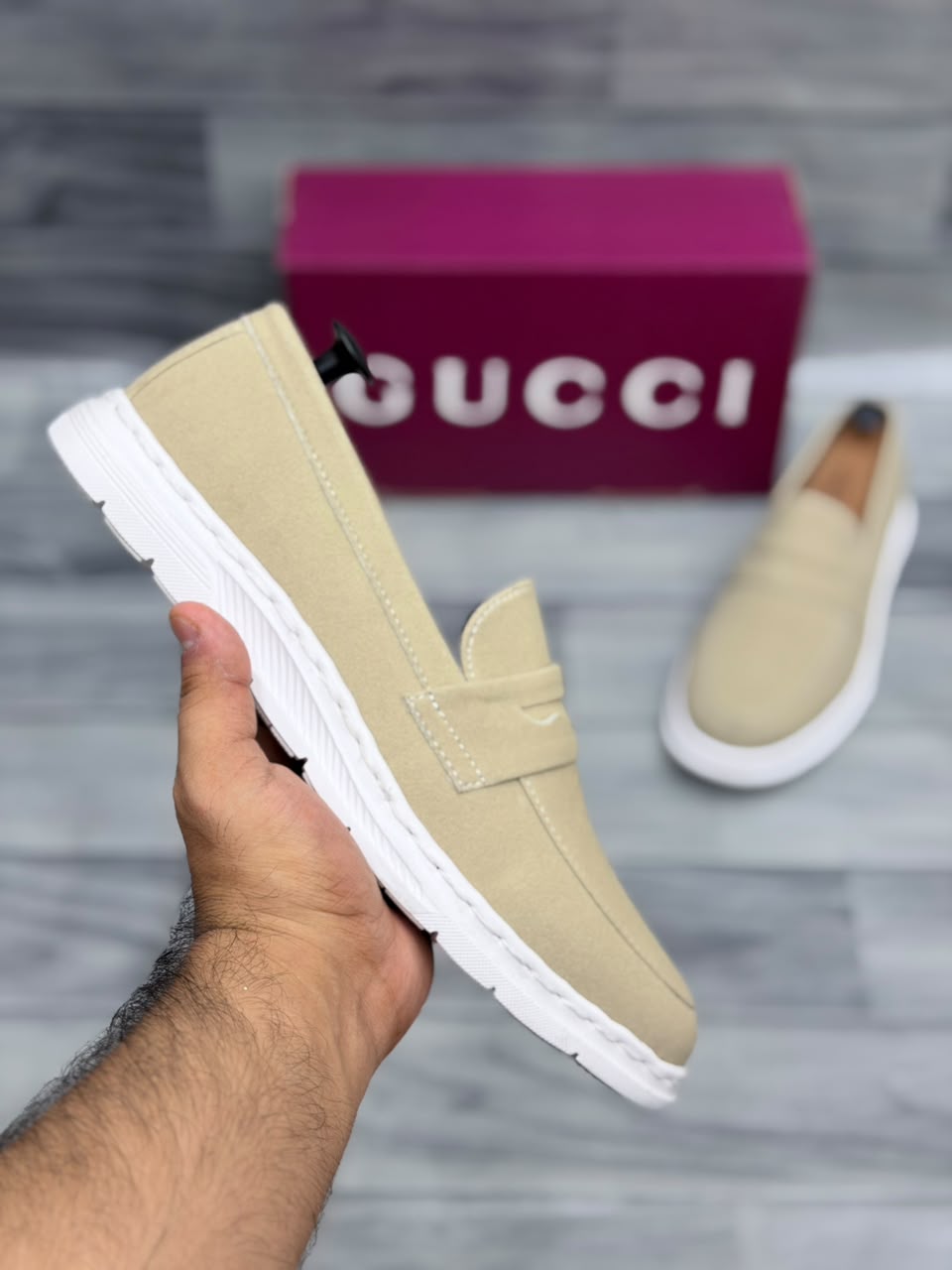 Gucci Men’s Shoes (Cream)